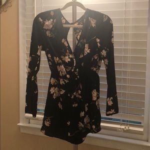Long Sleeved Floral Romper